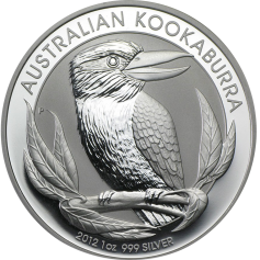 Серебряная монета Австралии 1 доллар "Кукабарра" 2012г., 31,1г., Ag 9999