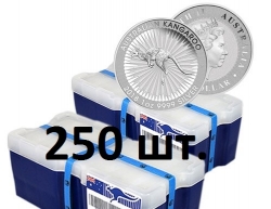 Серебряная монета Австралии 1 Dollar "Кенгуру" 1 oz 250 шт