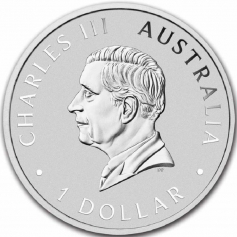 Серебряная монета Австралии 1 доллар «125-летие Пертского монетного двора: Коала, Кенгуру, Кукабарра» 2024 г.в., 31.1 г чистого серебра (проба 9999)